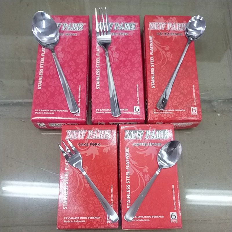 NEW PARIS - 1 Pcs - Sendok & Garpu Kecil, Sendok& Garpu Makan & Sendok Teh Panjang