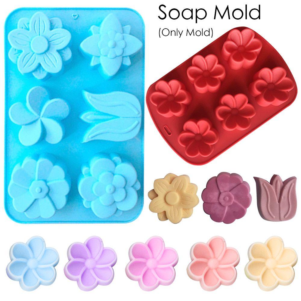 Solighter Cetakan Sabun Silikon Multi-Fungsi Membuat Perlengkapan 3D DIY Craft 6rongga Handmade Soaps Supplies