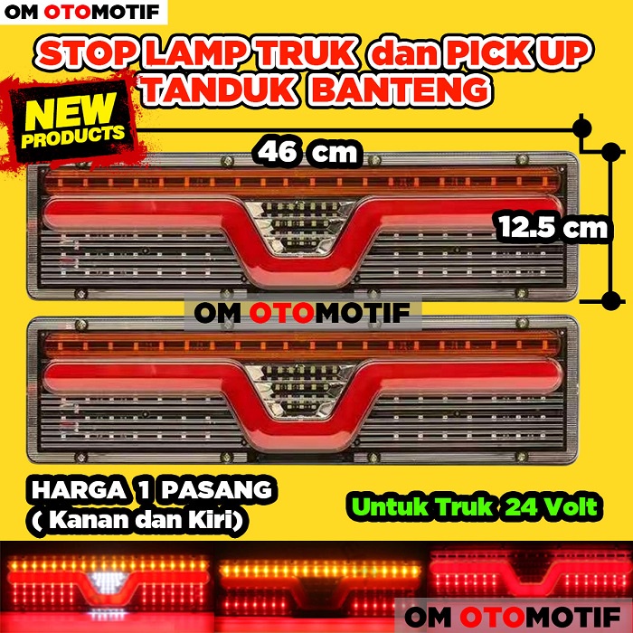 stop lamp truk 24 volt led variasi lampu truck stoplamp truk rem belakang pickup tanduk banteng terb