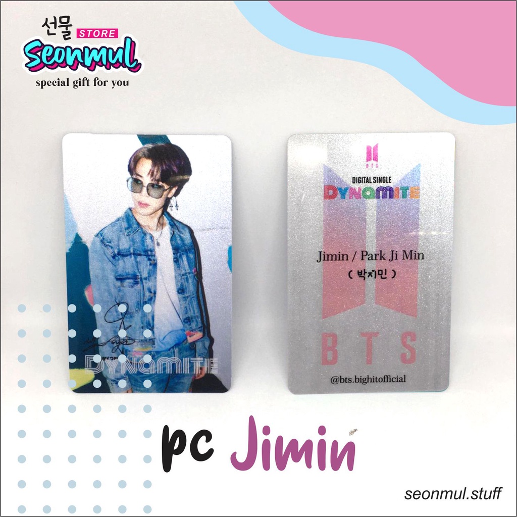 READY STOCK PHOTOCARD BTS DYNAMITE SILVER GLITTER (JIMIN)