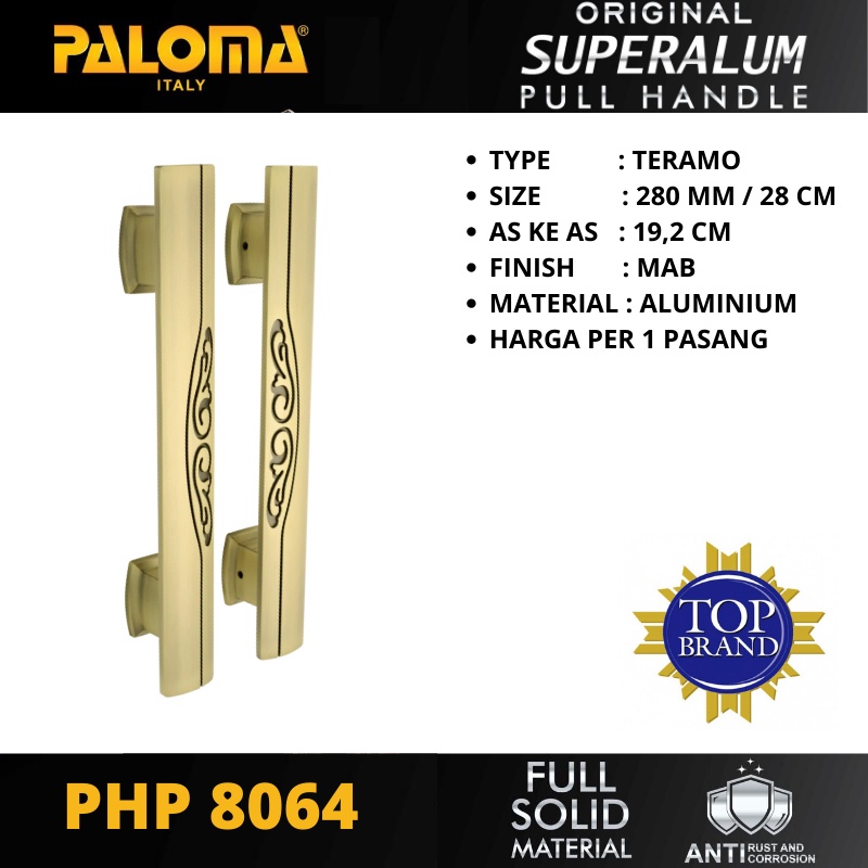 TARIKAN GAGANG HANDLE PINTU PALOMA TERAMO 280MM / PHP 8064