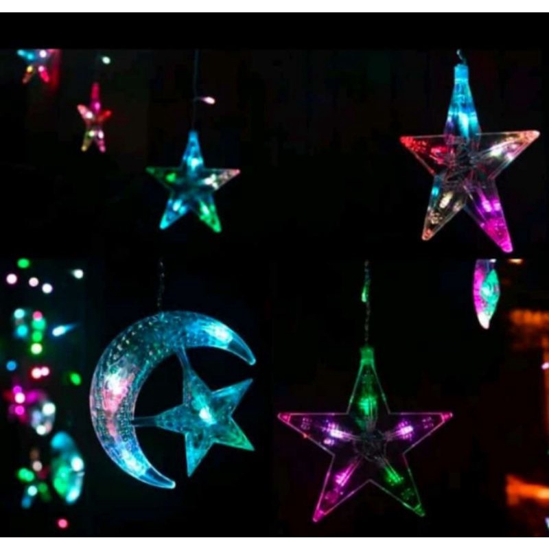 lampu tumbler bulan bintang rainbow