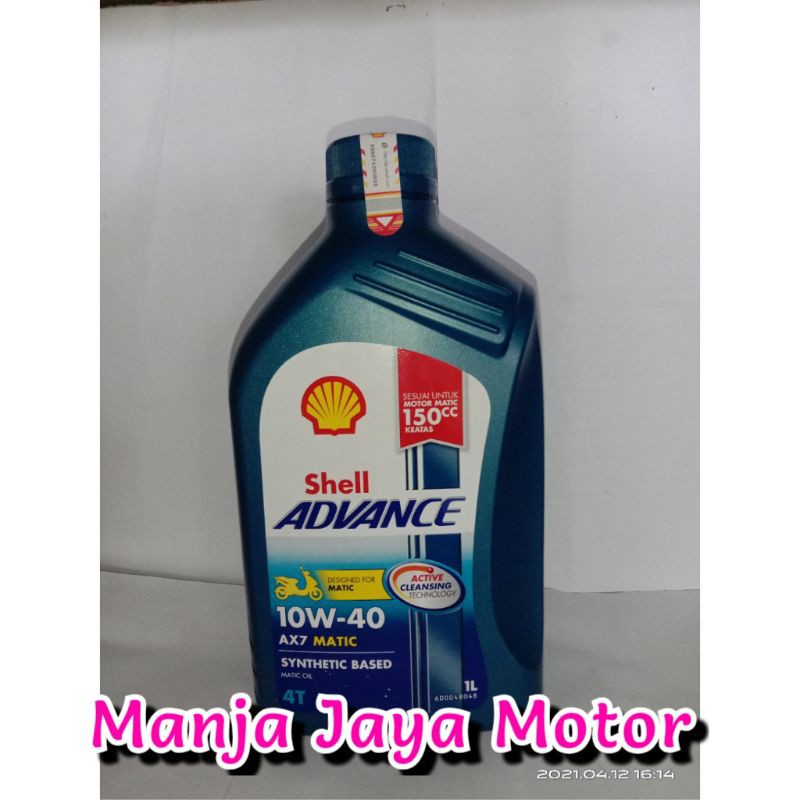 oli shell Ax7 matic 10w-40 1liter for n-max / aerox new / vario 150