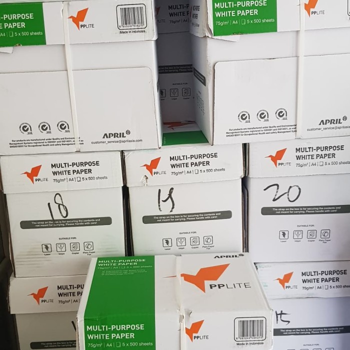 

SUPER PROMO KERTAS HVS A4 75G PAPERLITE (Min 1dus)