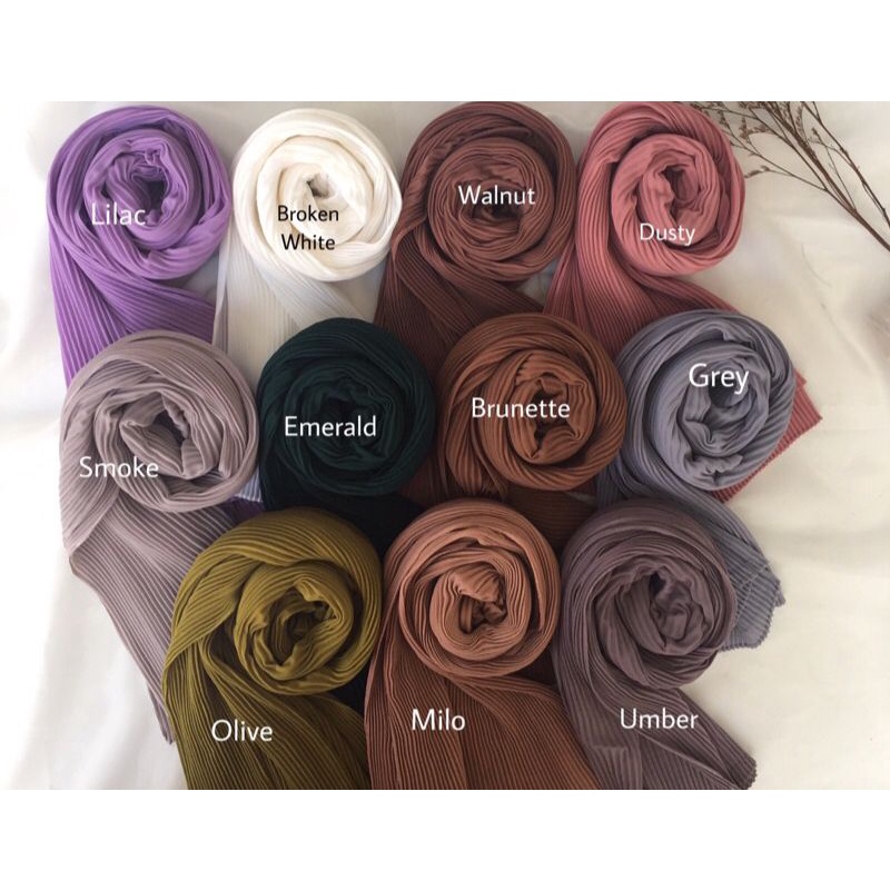 Pashmina Plisket Full Premium Ceruty Babydoll Pleats Plisir