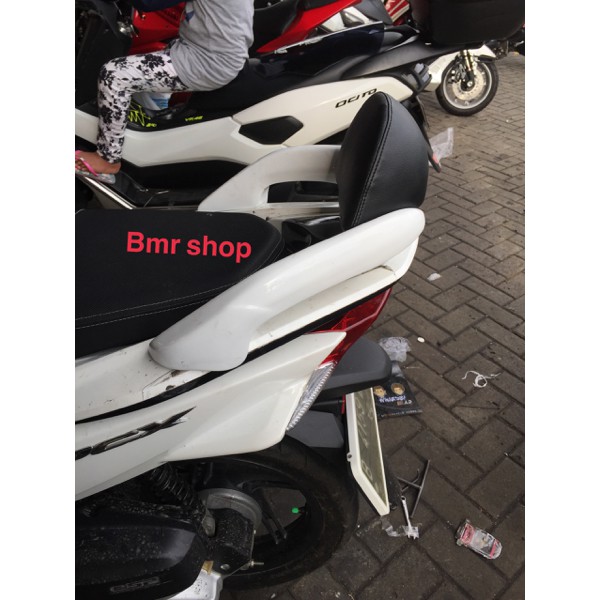 paket modif pcx 150 spion lipat+sen led,backrest/sandaran+box samping