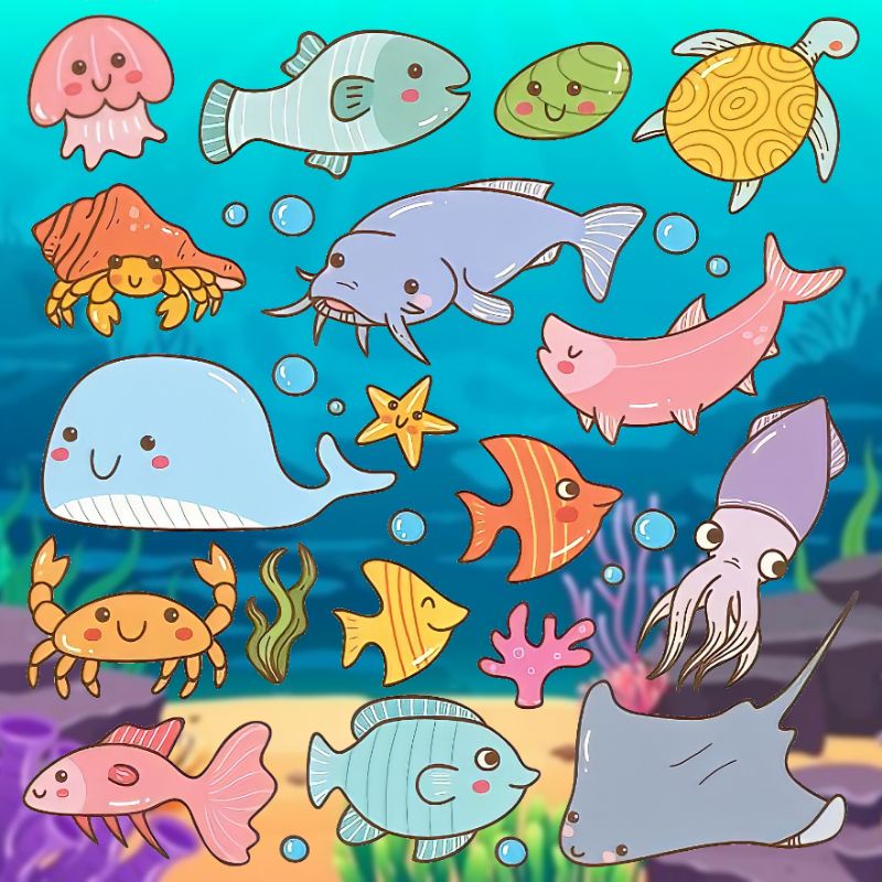 

Rekits Stiker Sea Animal Vol. 2 16pcs Waterproof