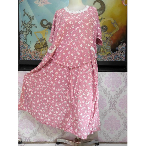 Batik Qonita Daster Evelia Renda Hls