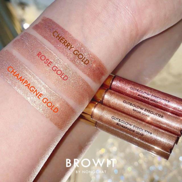 BROWIT BY NONGCHAT Glit &amp; Glow Eyeglitter Elegant Liquid Eyeshadow Thailand / Eye Shadow / Gold