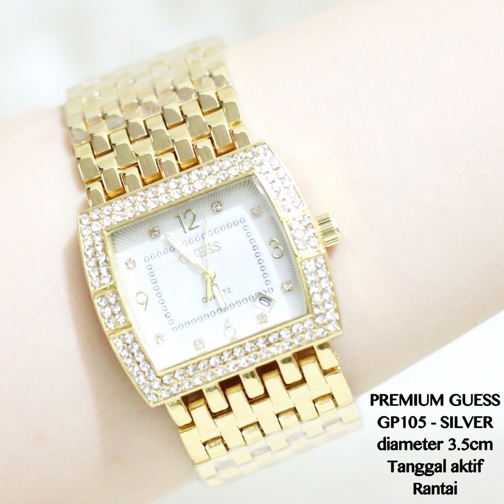 Jam tangan guess merica rantai gold grosir termurah fashion wanita