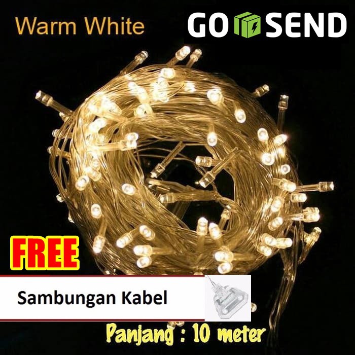 [WW] Lampu LED Tumblr Light WARM WHITE 10 Meter / Lampu Natal / Lampu Hias / Lampu Dekorasi