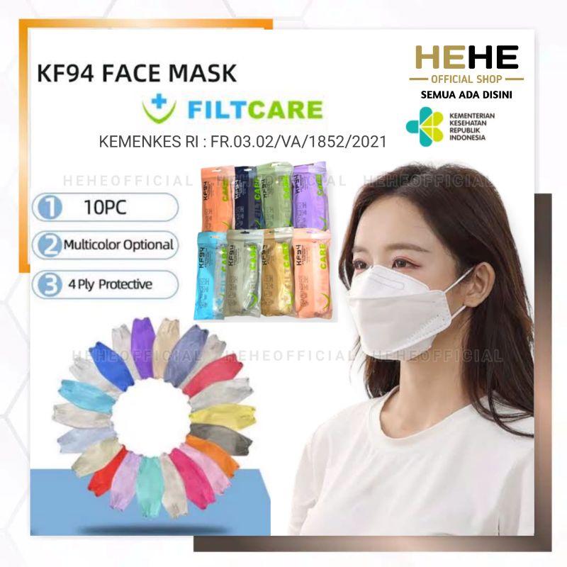 Masker KF94 4Ply Evo 3D Proctection FiltCare isi 10Pcs Masker KF94 4 Ply 3D Protection FiltCare Mask