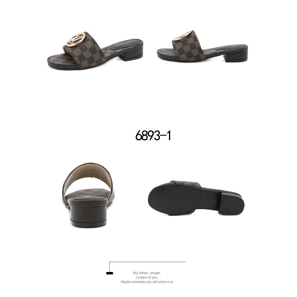 Logo Block Heels Sandals  #6893-1