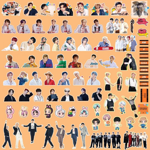 85 Lembar Stiker Kpop BTS Bangtan Boys Permision to Dance Album Untuk Koleksi Fans