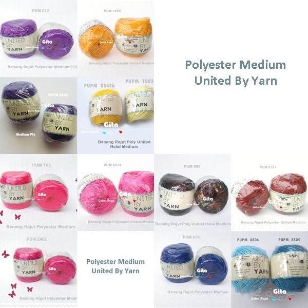 Benang Rajut Polyester Medium United By yarn