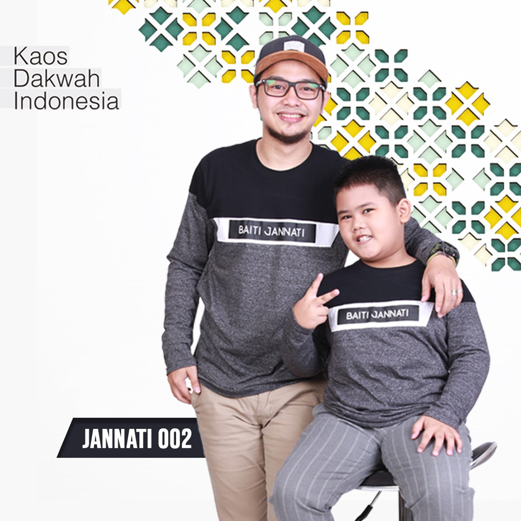 KAOS DAKWAH ISLAMI COUPLE | Baju Distro Muslim Trendy | Ayah dan Anak | ALZARA JANNATI.002