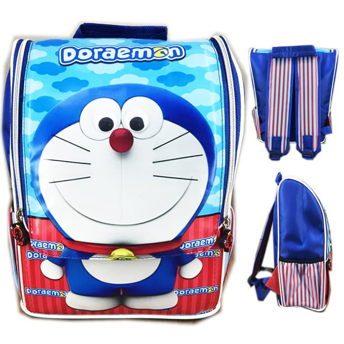 TAS ANAK BRANDED CANTIK RANSEL SEKOLAH ANAK TK DORAEMON FULL MOTIF JEPANG BLUE