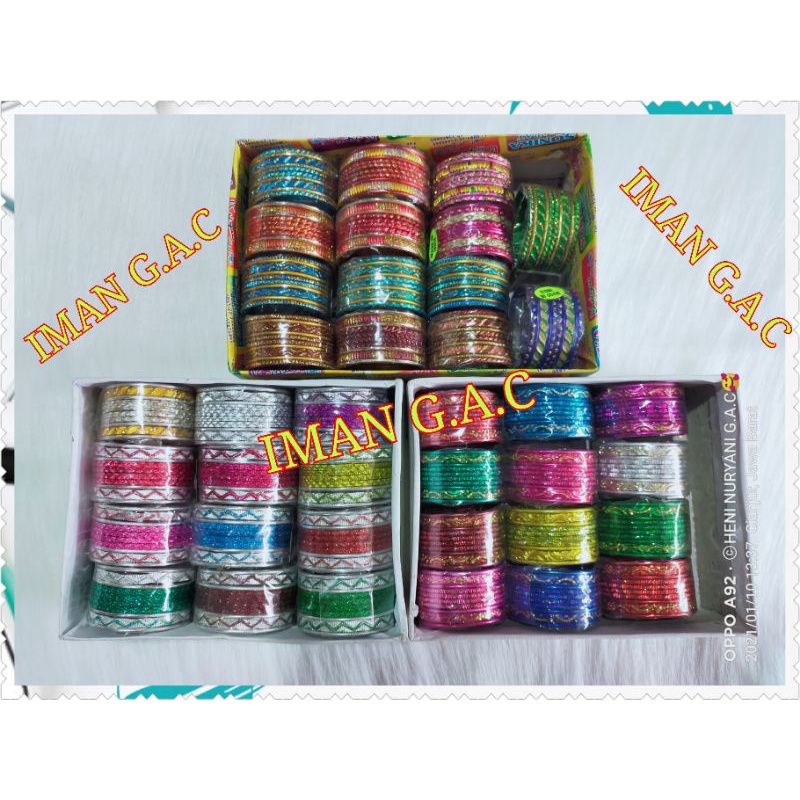 harga 1box isi 12pcs gelang keroncong india anak, tanggung &amp; dewasa/gelang keroncong india import