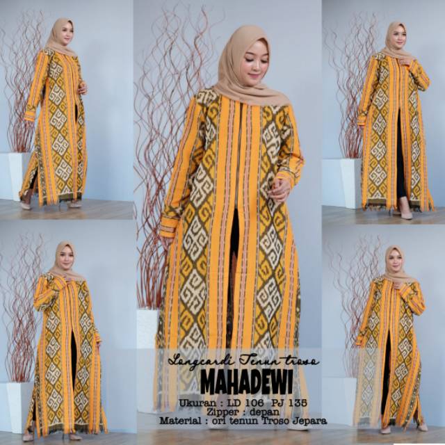 Longcardi gamis tenun Troso Ori baju wanita