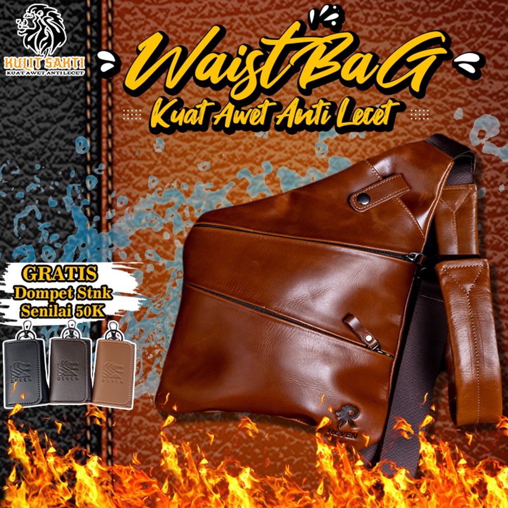 Tas Shoulder Bag Pria Kulit Asli Premium Original Selempang Bahu Sling Bag Waist Bag Slingbag Cowok 