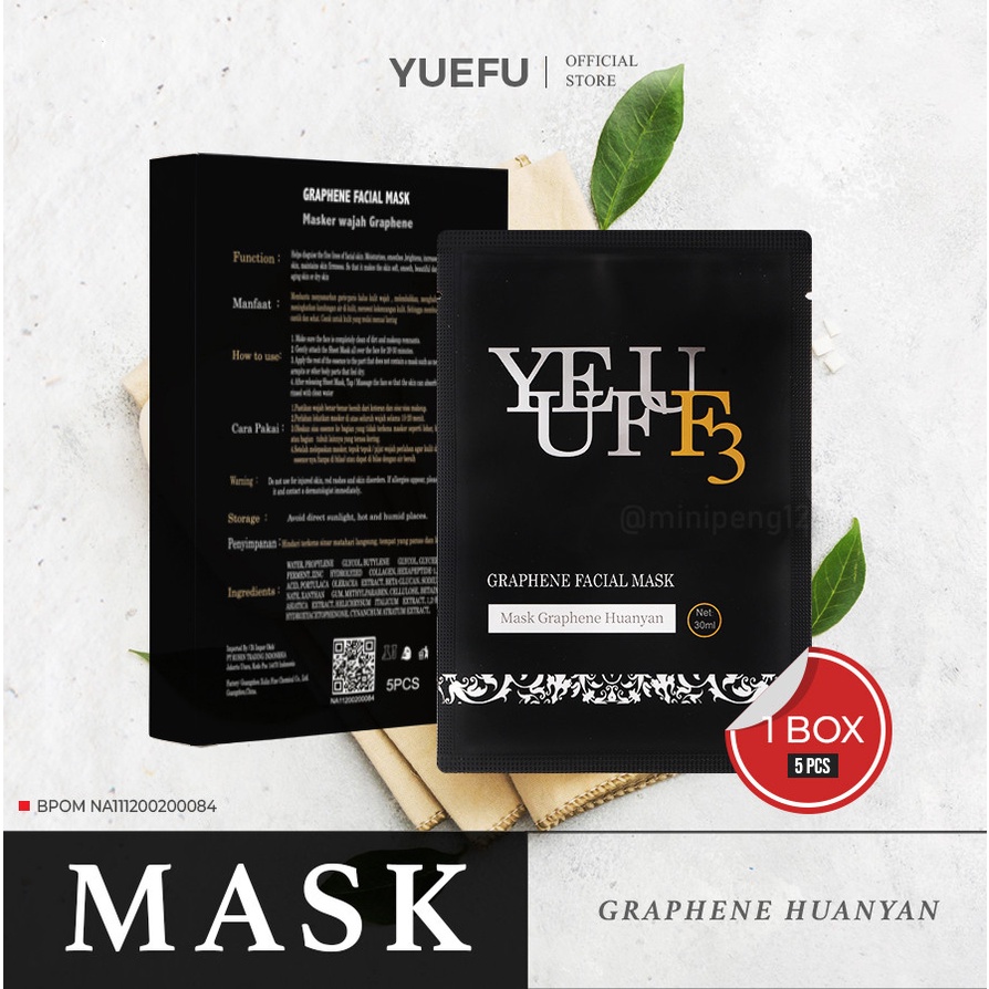 100% ORIGINAL YUEFU F3 Graphene Facial Mask masker perbaikan sel wajah Premium