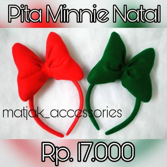 Bando Pita Minnie Tema Natal Bando Pita