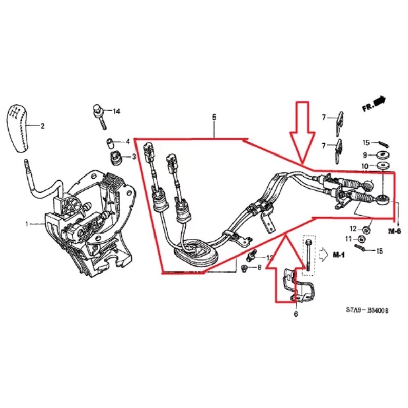 kabel handle gigi honda stream 2002 2003 2004 2005 2006 manual kabel handel gigi stream manual wire comp change cable transmisi 54310-S7A-013