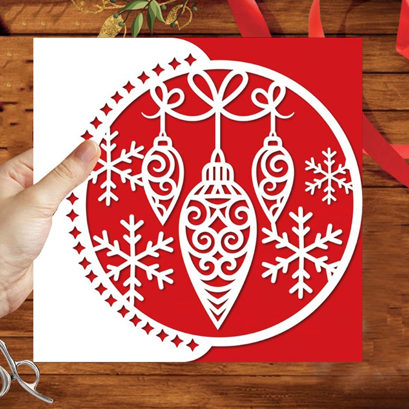 Cetakan Stensil Cutting Dies Motif Buah Pinus Natal Bahan Metal Untuk Scrapbook / Craft DIY / Embossing