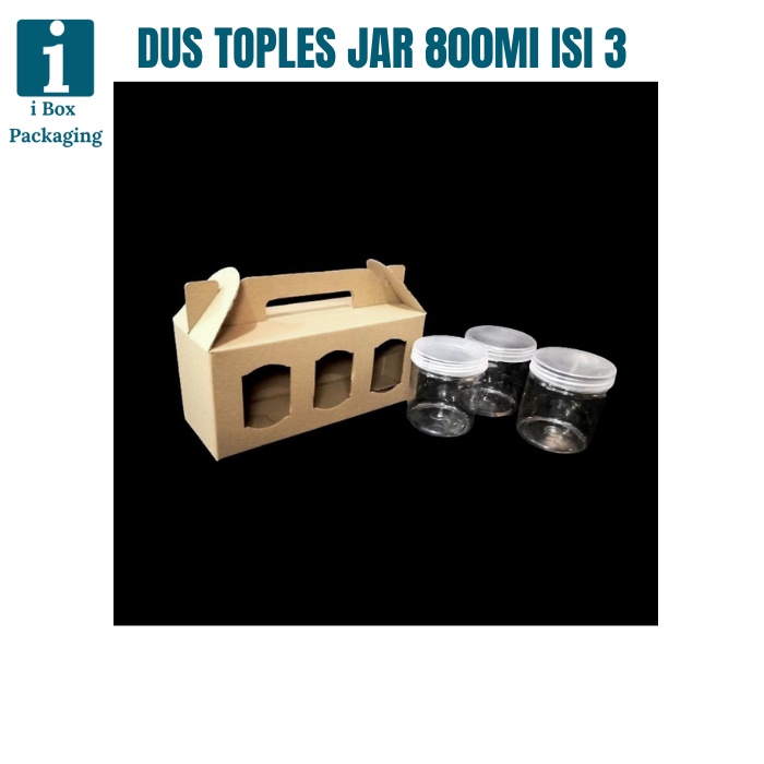 

[ 5 Pcs ] Box Kardus Tenteng Toples Jar Bulat 750ml 800ml Isi 3 Dus Jinjing Packaging Hampers Parsel Hari Raya