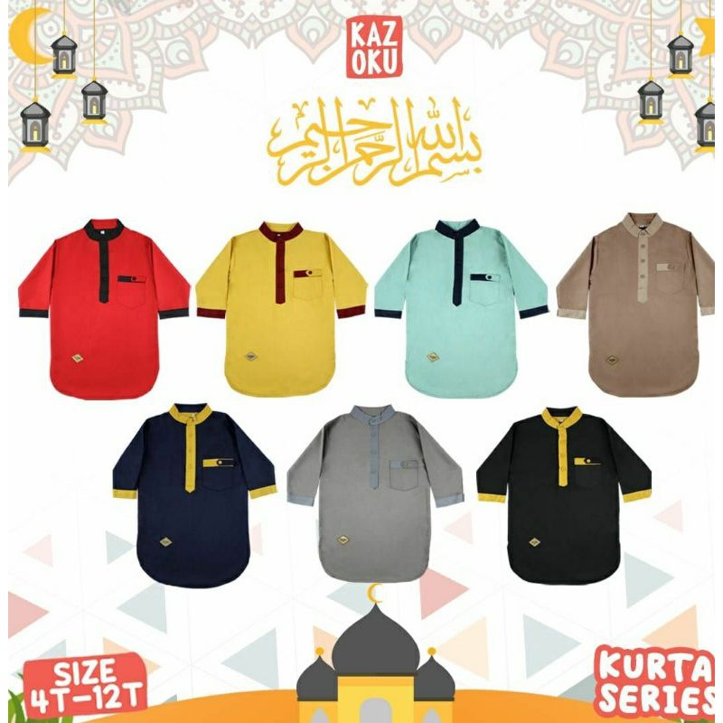 kurta kazoku baju atasan anak cowok casual