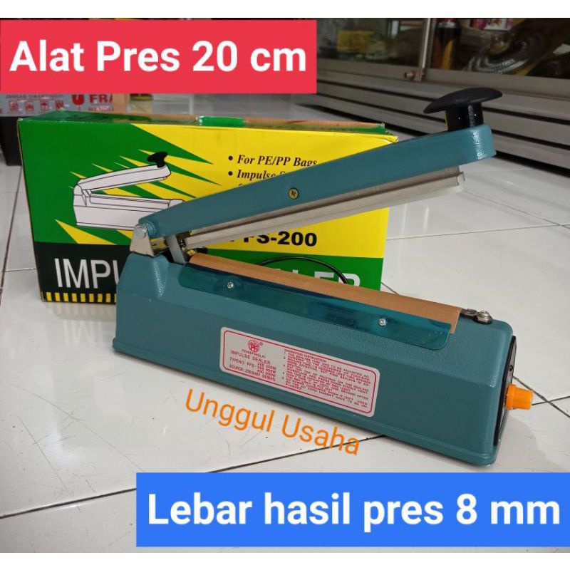 Alat Pres Plastik Sealer Bodi Besi Lebar Hasil Pres 8 mm