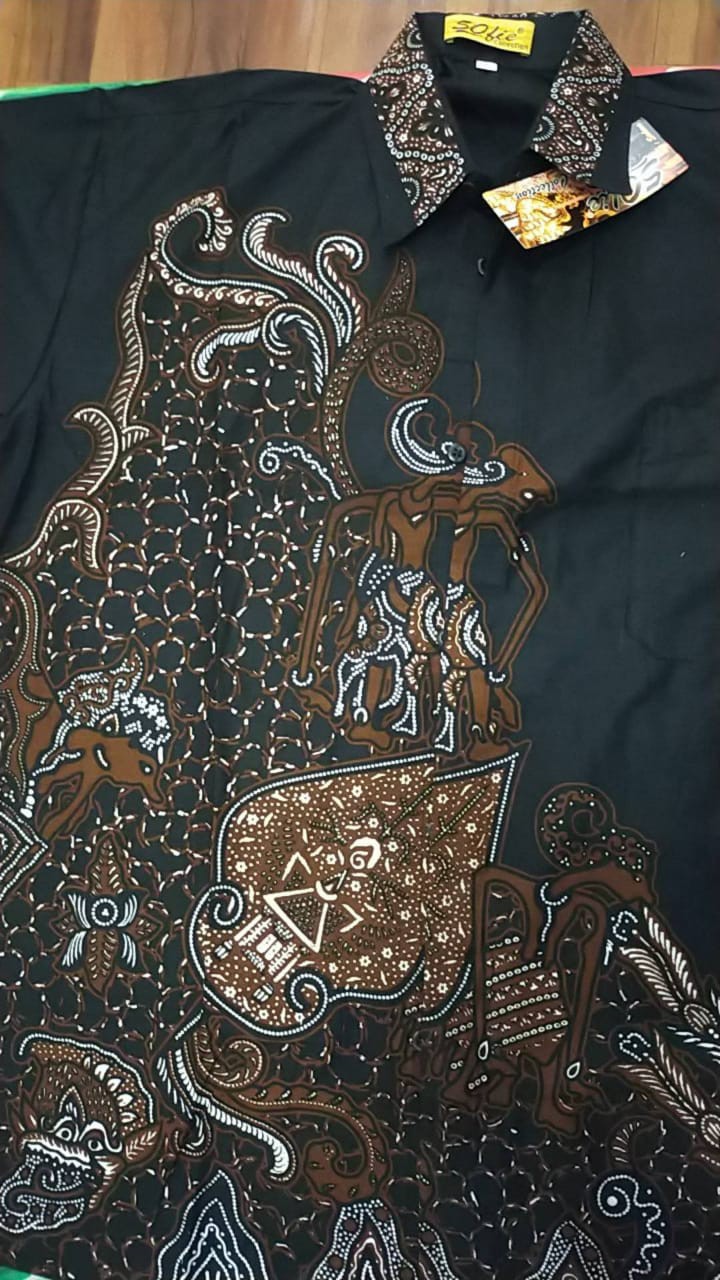 Batik Lengan Pendek Motif Wayang Dan Elung