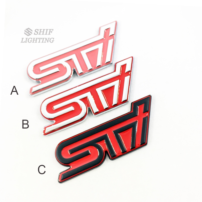 1pc Stiker Emblem Logo STI Bahan Metal Untuk Dekorasi Mobil SUBARU STI