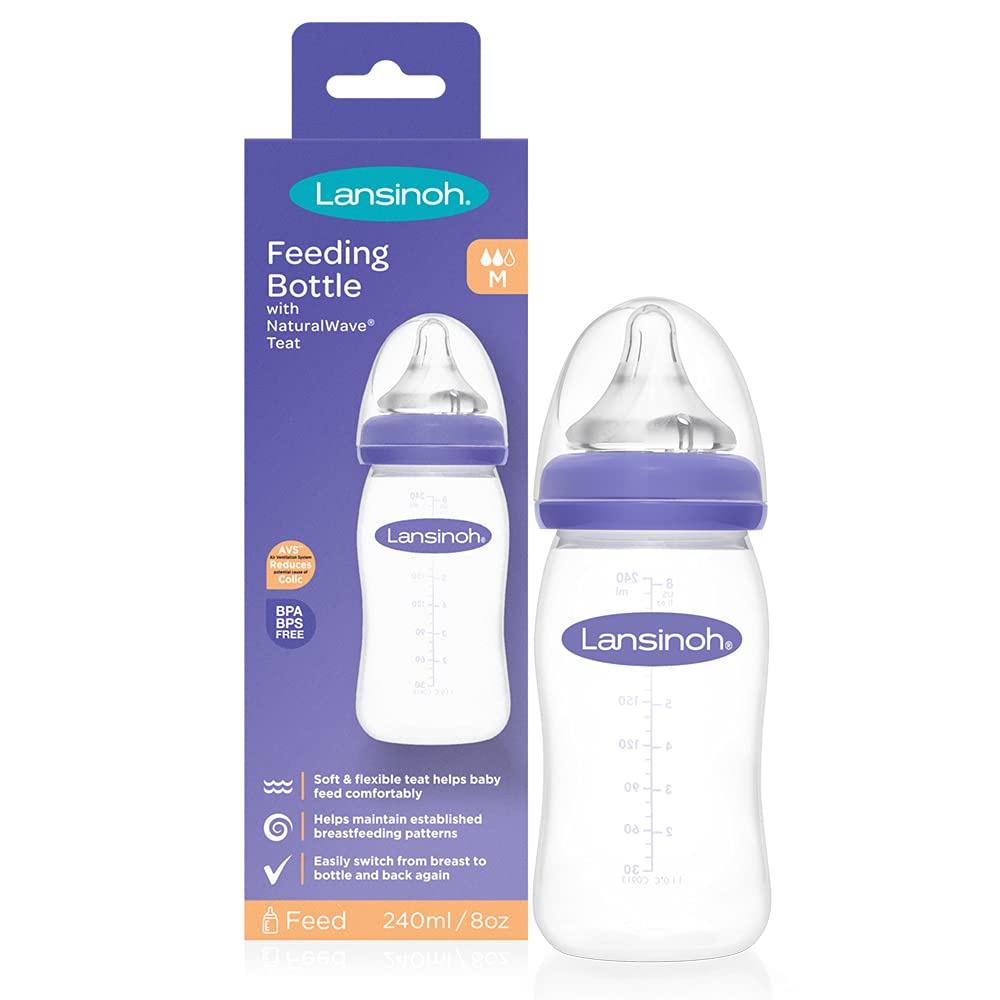 BOTOL SUSU / FEEDING BOTTLE LANSINOH W/ M NATURAL TEAT 240ML 50102