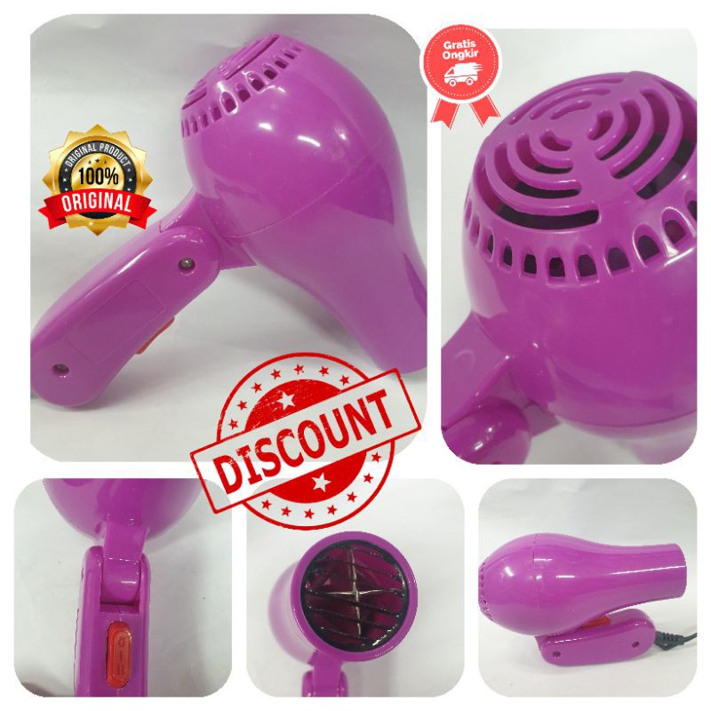 Alat pengering rambut Ladystar Hair dryer Lipat  Mini  Salon  Murah  Angin Besar Panas Dingin Ls 206