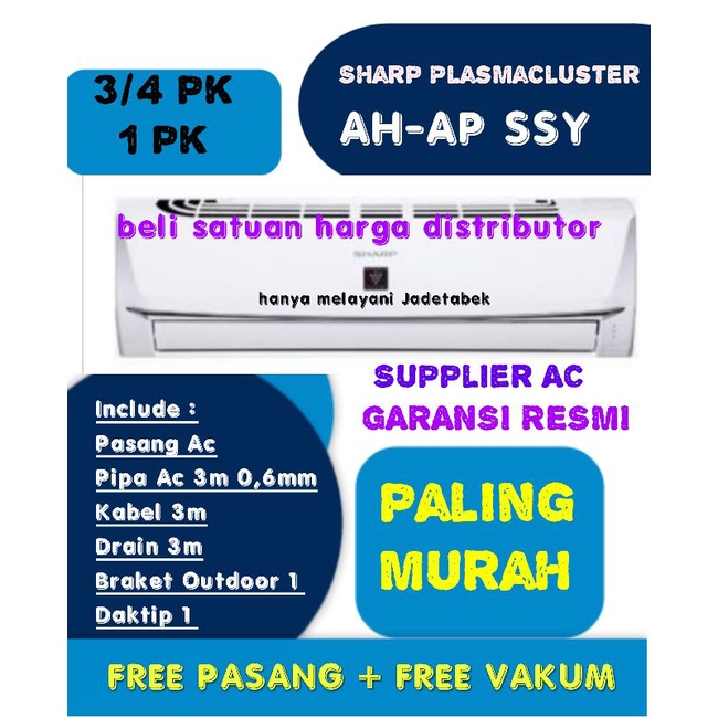 Jual Ac Sharp Plasmacluster Pk Dan Pk Ah Ap Ssy Berikut