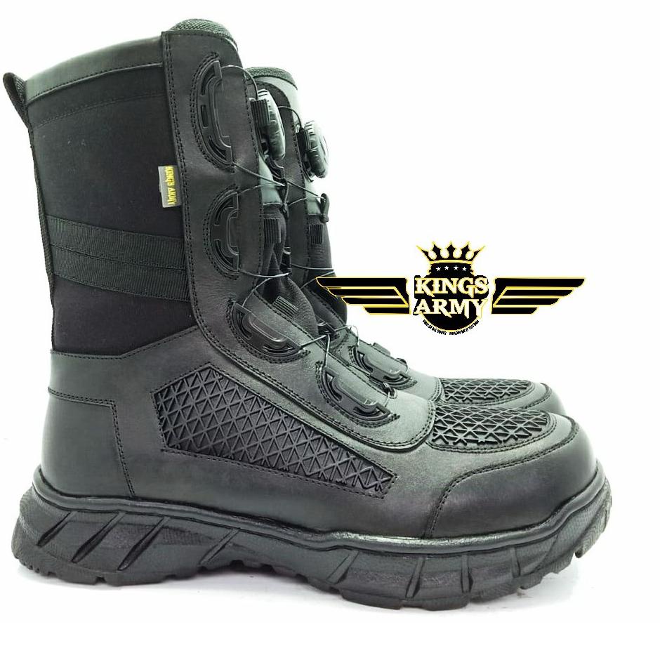 Harga Spesial.. Sepatu PDL Tali Putar Boa Replika Kulit Asli Sapi Merk Kings Army Type KA-023