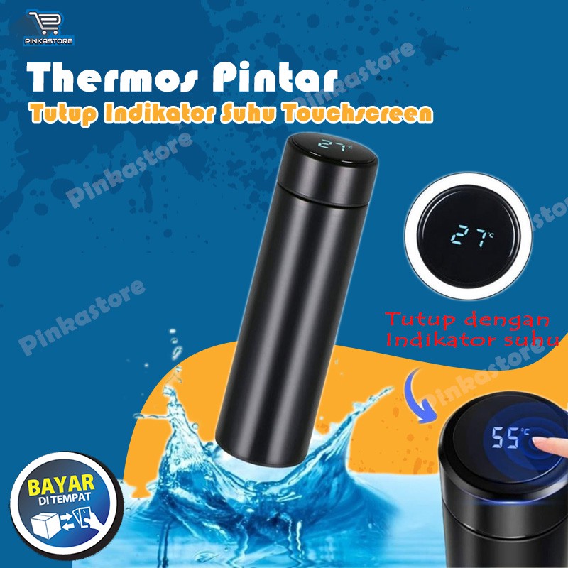 Termos Air Panas Mini Tremos Mini Tutup Indikator Temperatur Suhu Digital Touchdisplay 500mili
