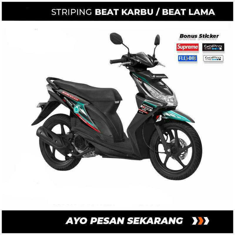 STRIPING STIKER MOTOR BEAT KARBU / BEAT LAMA MOTIF PETRONAS