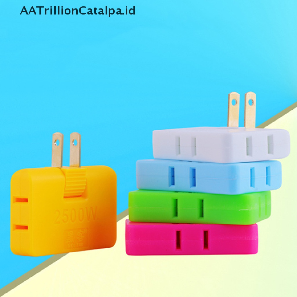 Aatrillioncatalpa US 3 In 1 Adapter Extension Plug Elektrik Rotasi 180 Derajat Adjustable