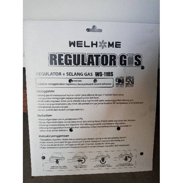 Selang Gas Paket + Regulator Meter 1.8 Meter WELHOME