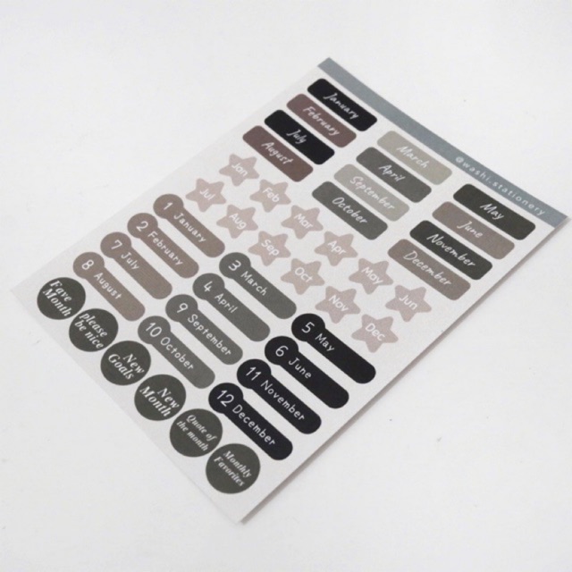 

Sticker month series by washi washi stationery