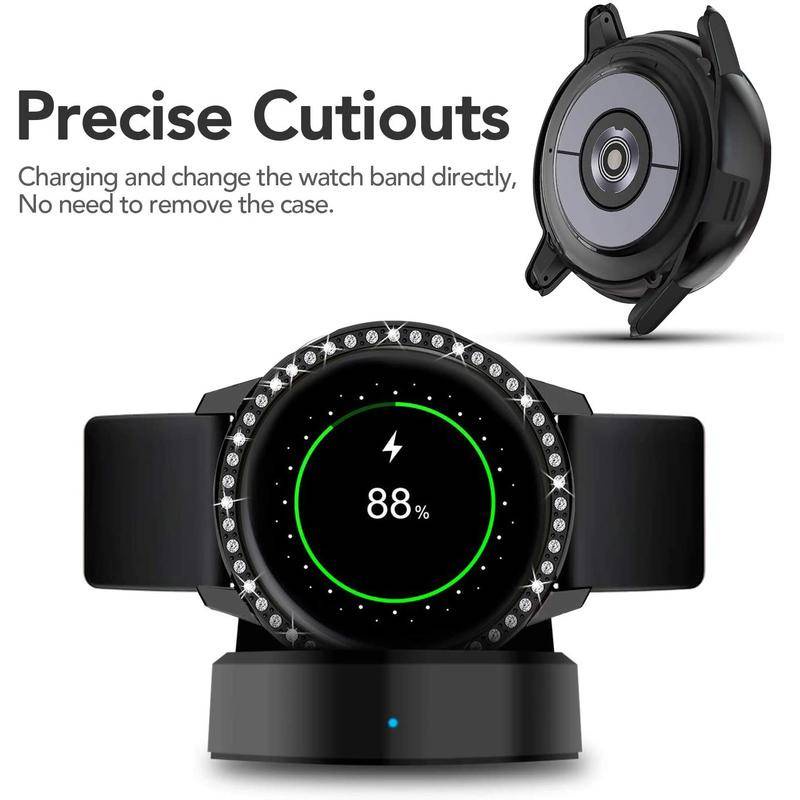 Casing Pelindung Layar Bahan PC Hias Berlian Tipis Untuk Samsung Galaxy Watch Active Bumper