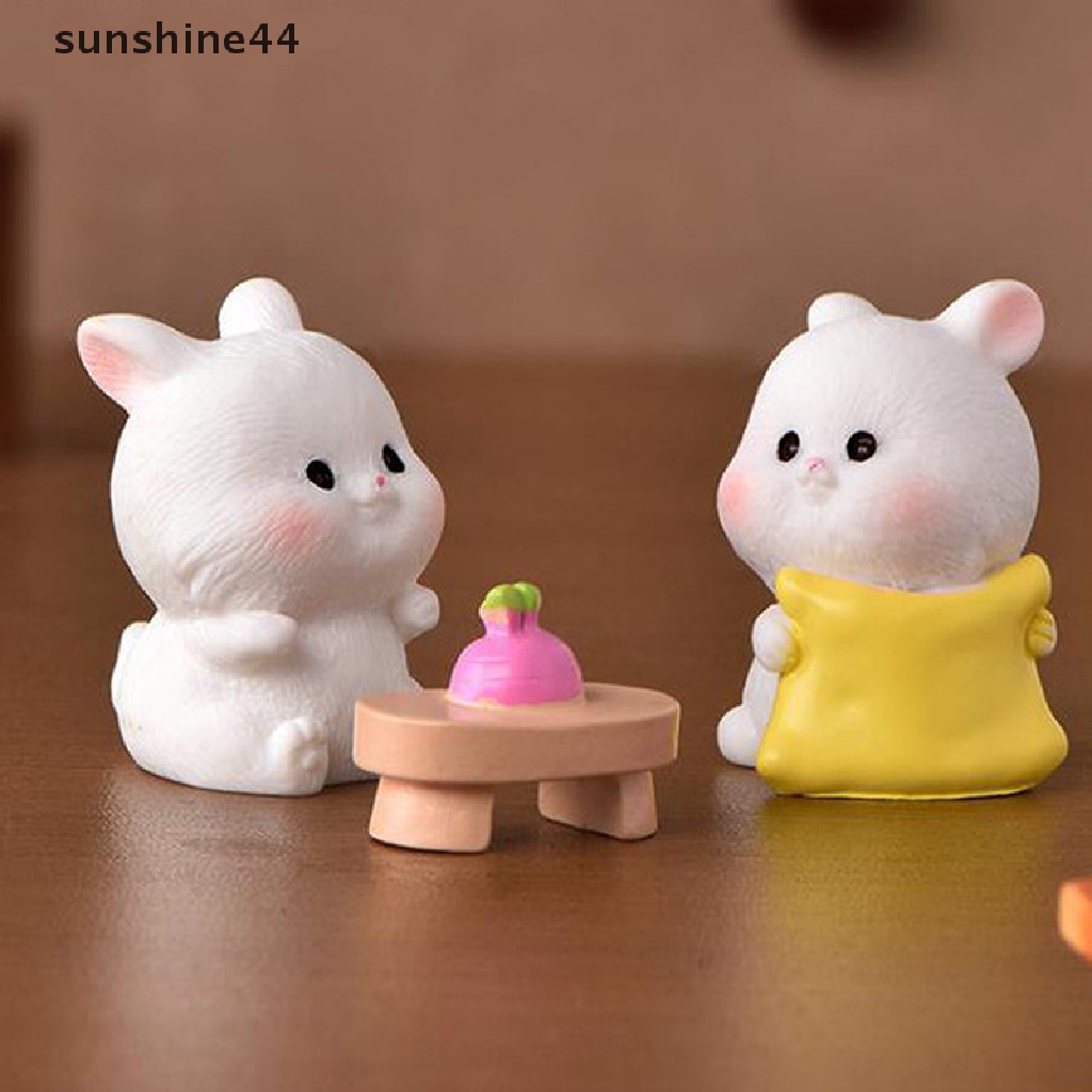 Sunshine Miniatur Trofi Kelinci Lucu Untuk Dekorasi Taman Mini / Craft DIY