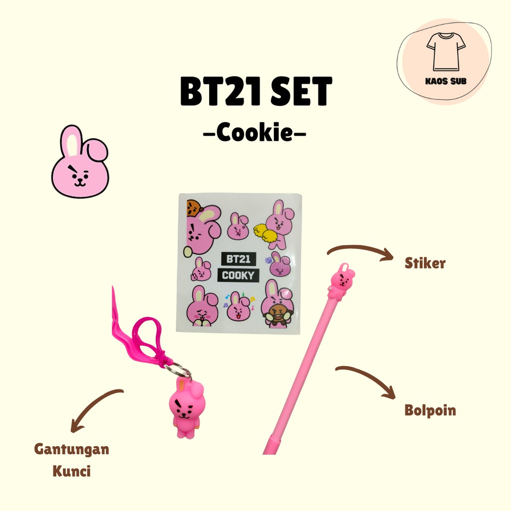 [COOKIE]/ [JUNGKOOK] BT21/ STIKER BT21 / GANTUNGAN KUNCI BT21/ BOLPEN BT21/ BT21 SET