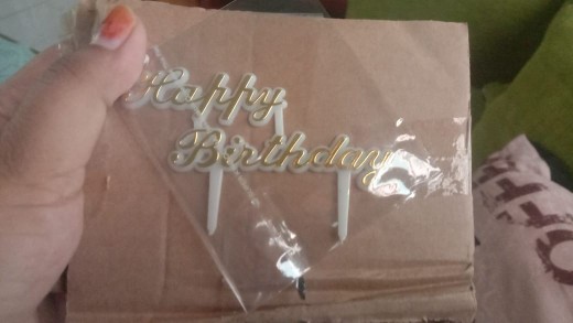 Tsk T97 - Hiasan Tusukan Kue Tulisan Happy Birthday Emas