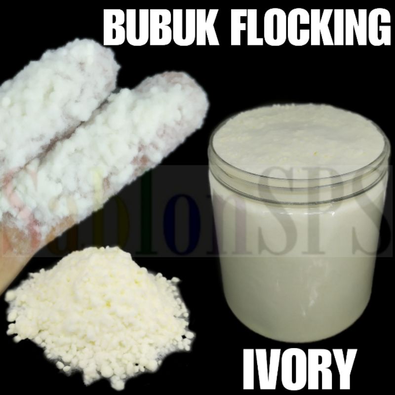 BUBUK FLOCKING NILON SABLON IVORY BLUDRU SERBUK NYLON 100GR