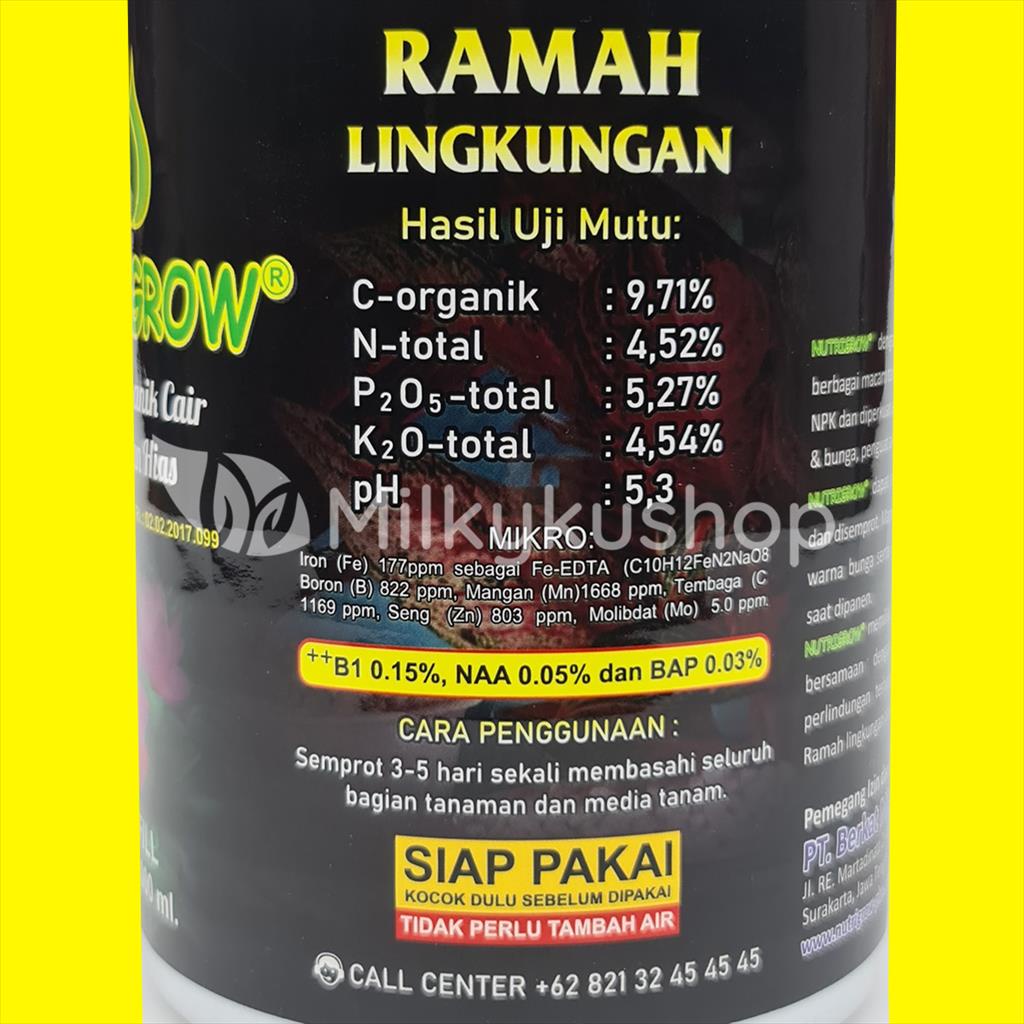 POC NUTRIGROW TANAMAN HIAS REFILL 1 LITER PUPUK ORGANIK CAIR