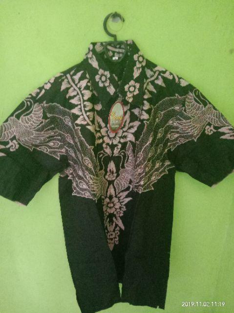 Kemeja Batik Pria/hem Batik Pria/baju Batik Modern Pria Ii Motif Hitam Manis Ahy Ii Pbi
