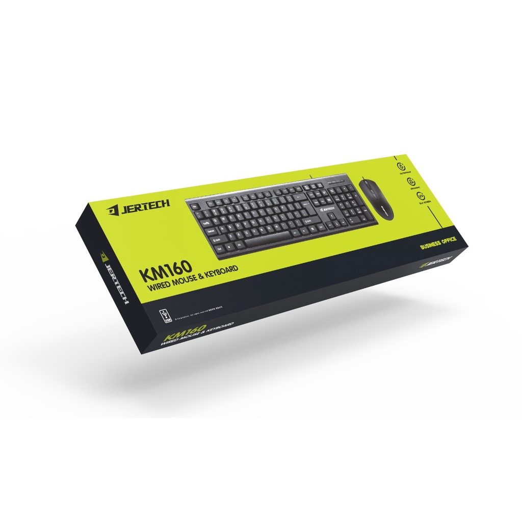 Paket 1 Set Keyboard Dan Mouse  KM160 Combo Membrane Keyboard - XOBOX